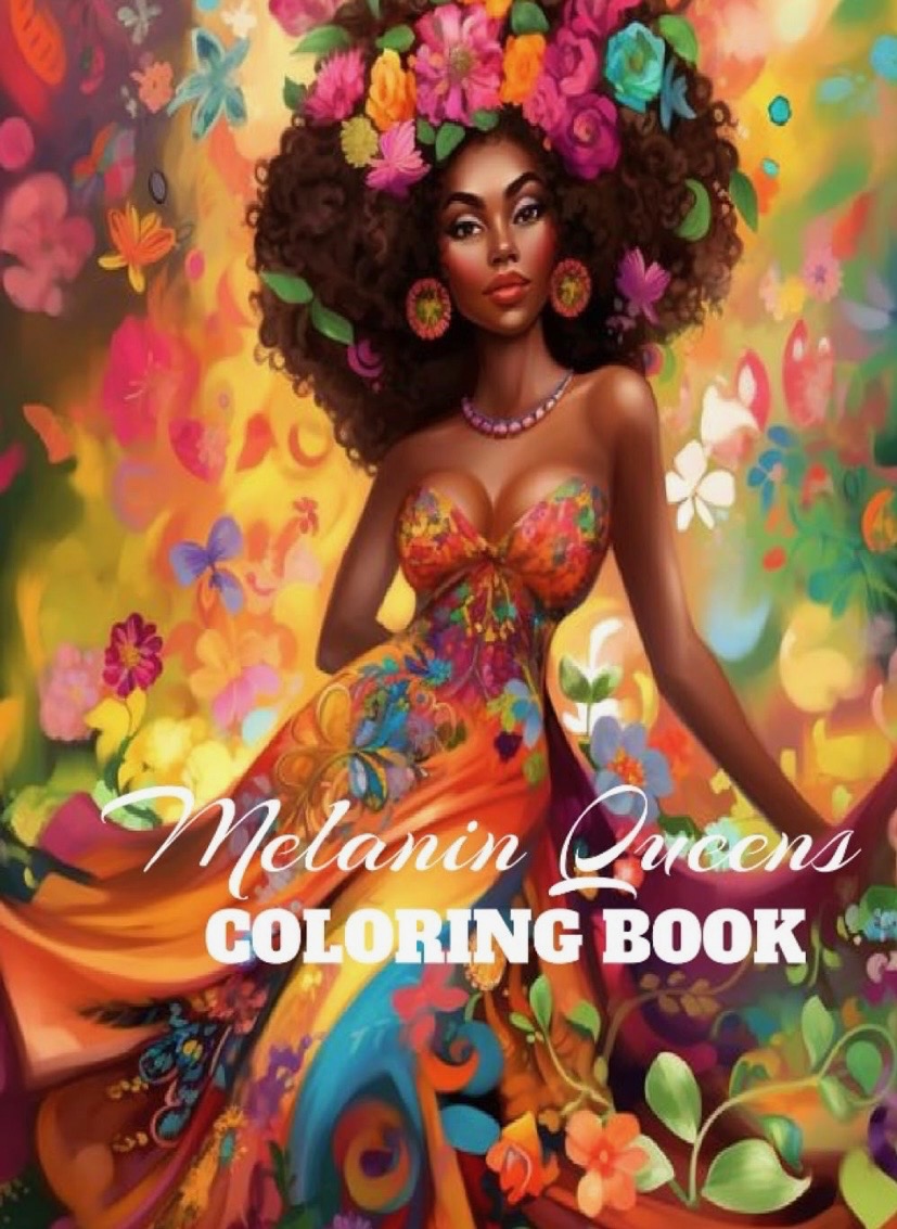 Melanin Queens coloring book cover